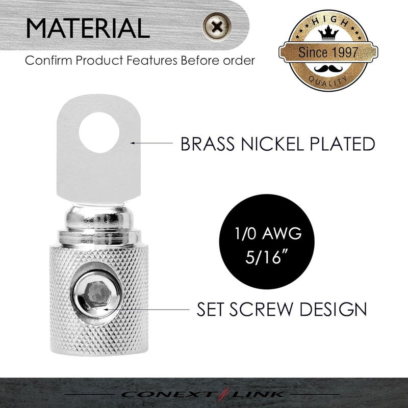 Conext Link RT0N-2 Set Screw Ring Terminal 2 Pack (1/0 Gauge, Nickel) - Image 2